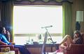 0320-Carl Johnson, Judy, telescope, Rosarita Beach